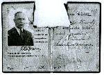 Ppor. Wincenty Dbrowa - legitymacja nauczyciela przestrzelona niemieckim pociskiem podczas egzekucji (archiwum rodzinne).